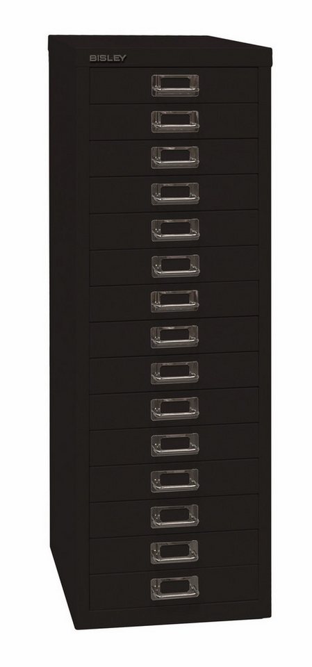 Bisley Aktenschrank MultiDrawer Schubladenschrank in Schwarz - Maße: H 86 x B 28 x T 38 cm von Bisley