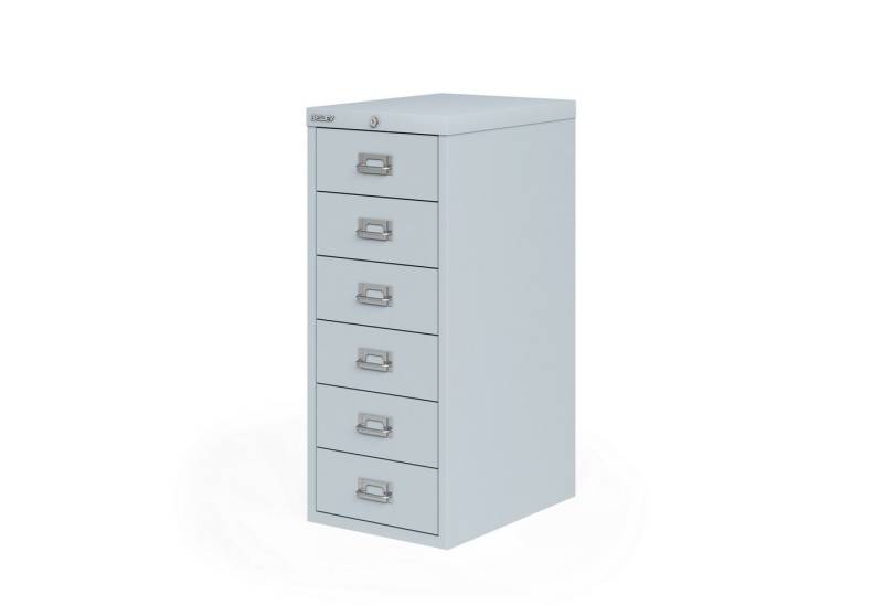 Bisley Aktenschrank Schubladenschrank Eco mit Schloss in Lichtgrau - Maße: H 59 x B 28 x T 38 cm von Bisley