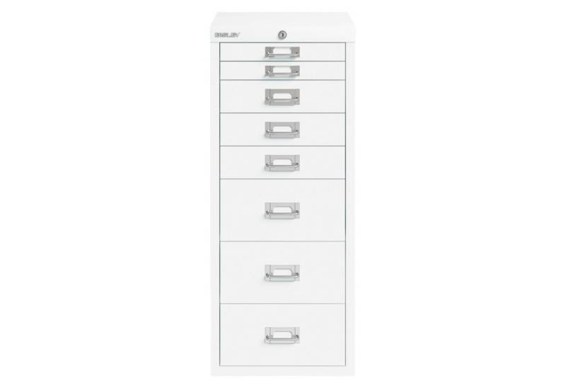 Bisley Aktenschrank Schubladenschrank Eco mit Schloss in Verkehrsweiß - Maße: H 59 x B 28 x T 41 cm von Bisley