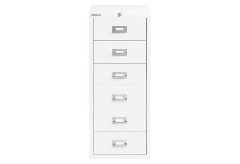 Bisley Aktenschrank Schubladenschrank Eco mit Schloss in Verkehrsweiß - Maße: H 59 x B 28 x T 41 cm von Bisley
