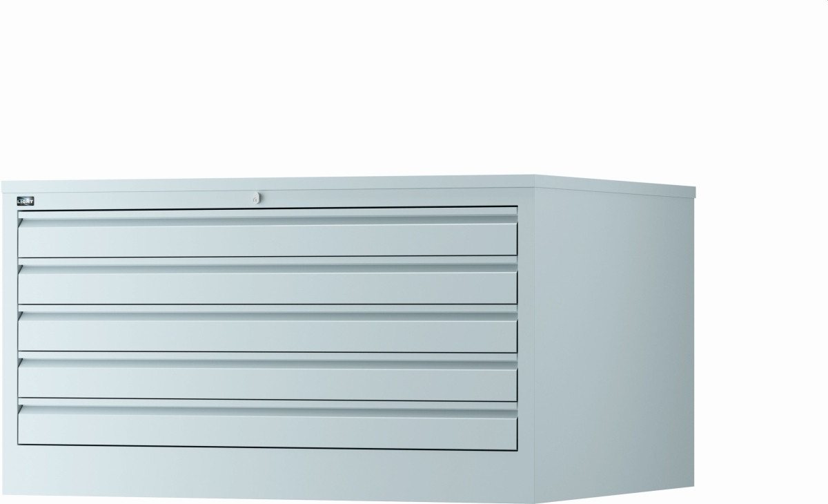 Bisley Aktenschrank Plan- und Zeichnungsschrank 5 Schübe für A1 HxBxT 62,5x113x83cm licht. Bisley Aktenschrank Plan- und Zeichnungsschrank 5 Schübe für A1 HxBxT 62,5x113x83cm licht. von Bisley