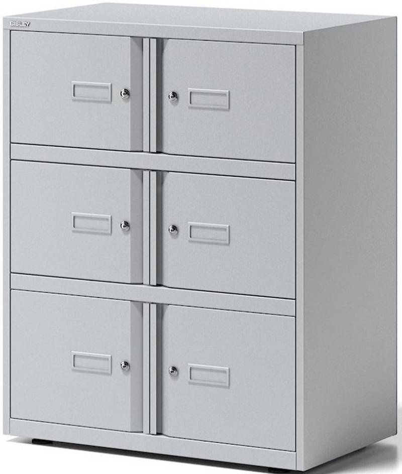 Bisley Aktenschrank Schrank Office Lodge Essentials 6 Türen BxTxH 80x47x101,5cm lichtgrau von Bisley