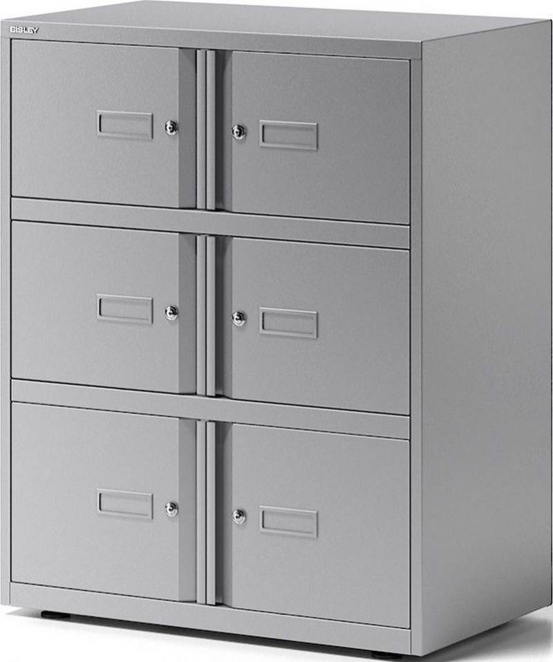 Bisley Aktenschrank Schrank Office Lodge Essentials 6 Türen BxTxH 80x47x101,5cm silber von Bisley