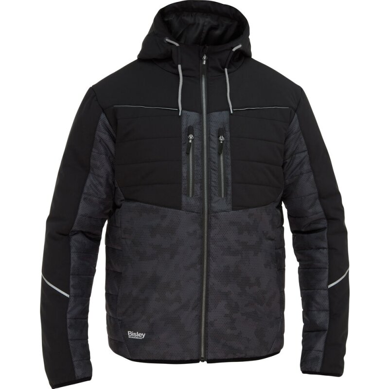 Bisley Allwetterjacke Berufsjacke LYON CAMO gefüttert mit Kapuze anthrazit M von Bisley