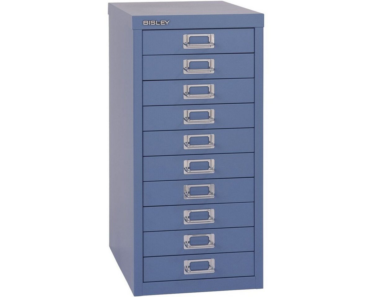 Bisley Beistellschrank MultiDrawer Schrank aus Stahl, 10 Schubladen, ohne Sockel, A4 von Bisley