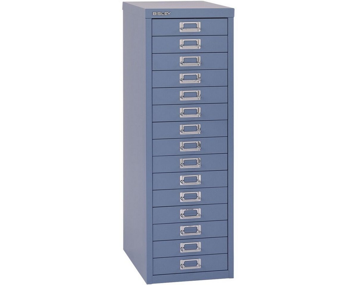 Bisley Beistellschrank MultiDrawer Schrank aus Stahl, 15 Schubladen, ohne Sockel, A4 von Bisley