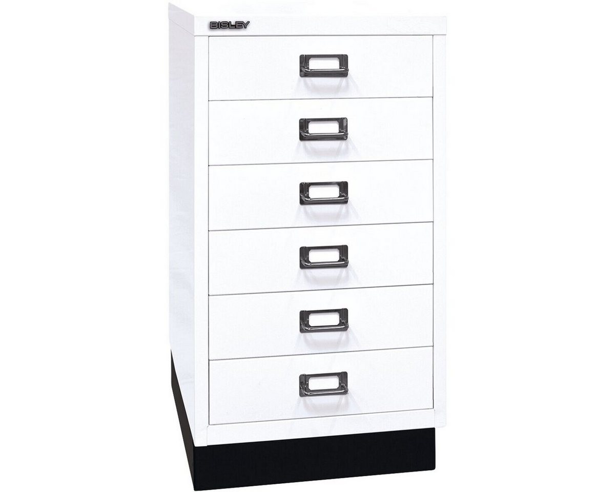 Bisley Beistellschrank MultiDrawer Schrank aus Stahl, 6 Schubladen, mit Sockel, A3 von Bisley