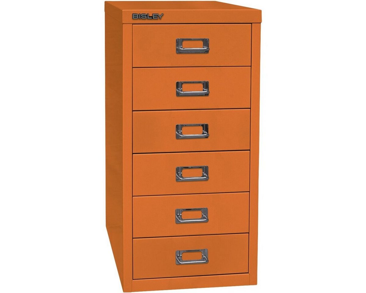 Bisley Beistellschrank MultiDrawer Schrank aus Stahl, 6 Schubladen, ohne Sockel, A4 von Bisley