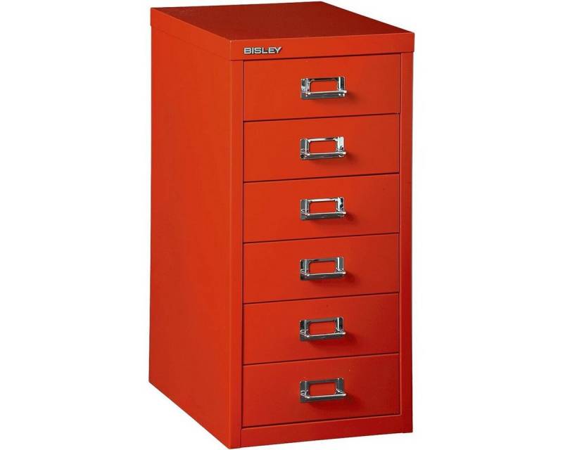 Bisley Beistellschrank MultiDrawer Schrank aus Stahl, 6 Schubladen, ohne Sockel, A4 von Bisley