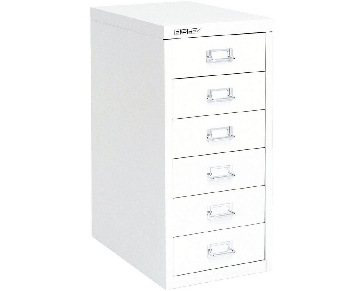 Bisley Beistellschrank MultiDrawer Schrank aus Stahl, 6 Schubladen, ohne Sockel, A4 von Bisley