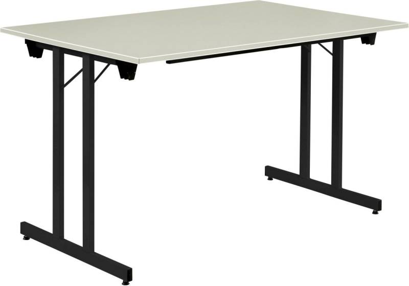Bisley Beistelltisch Klapptisch BxHXT 1200x740x700mm 19mm grau/schwarz von Bisley