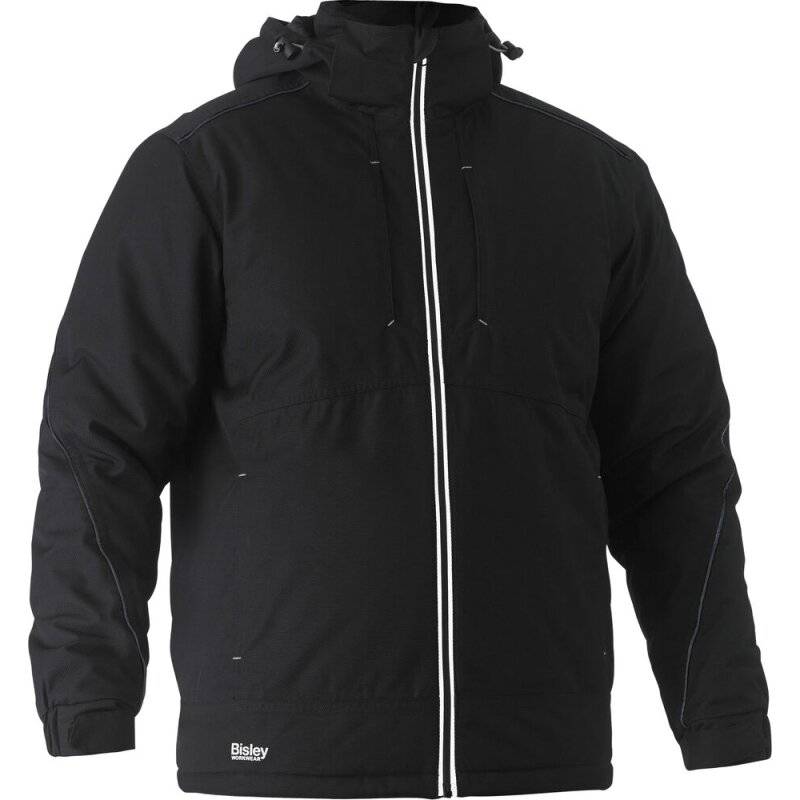 Bisley Berufsjacke HEAVY DUTY DOBBY gefüttert wasserdicht mit Kapuze schwarz XL von Bisley