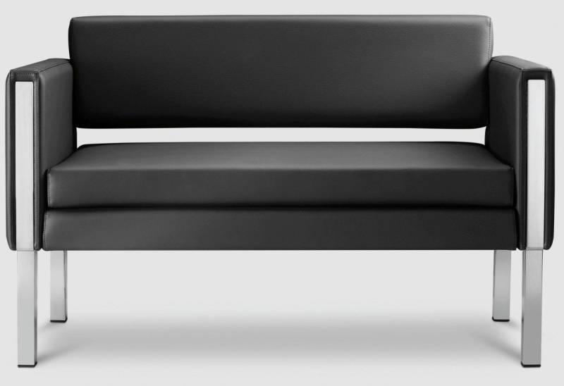 Bisley Stuhl Sofa Only 2-Sitzer Kunstleder HxBxT 73x123x63cm schwarz. von Bisley