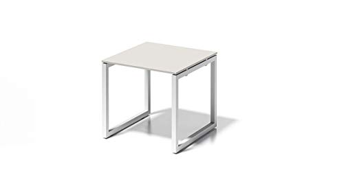 BISLEY Cito Schreibtisch, 740 mm höhenfixes O-Gestell, Metall, Gw396 Dekor Grauweiß, Gestell Verkehrsweiß, 80 x 80 x 85 cm von BISLEY