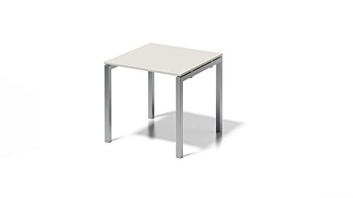 BISLEY Cito Schreibtisch, 740 mm höhenfixes U-Gestell, Metall, Gw355 Dekor Grauweiß, Gestell Silber, 80 x 80 x 74 cm von BISLEY