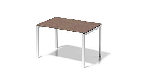 BISLEY Cito Schreibtisch, 740 mm höhenfixes U-Gestell, Metall, Wn396 Dekor Nußbaum, Gestell Verkehrsweiß, 80 x 120 x 85 cm von BISLEY