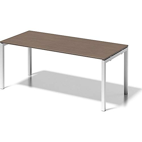 BISLEY Cito Schreibtisch, 740 mm höhenfixes U-Gestell, Metall, Wn396 Dekor Nußbaum, Gestell Verkehrsweiß, 80 x 180 x 85 cm von BISLEY