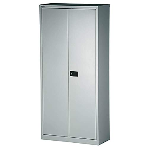 BISLEY Flügeltürenschrank Universal, 4 Fachböden, 5 OH, B 600 mm, Metall, 355 Silber, 40 x 60 x 195 cm von BISLEY