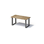 Bisley Fortis Table Regular, 1600 x 800 mm, gerade Kante, geölte Oberfläche, O-Gestell, Oberfläche: P natürlich / Gestellfarbe: 303 blankstahl von Bisley