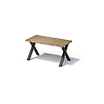 Bisley Fortis Table Regular, 1600 x 800 mm, gerade Kante, geölte Oberfläche, X-Gestell, Oberfläche: P natürlich / Gestellfarbe: 333 schwarz von Bisley