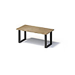 Bisley Fortis Table Regular, 1800 x 900 mm, gerade Kante, geölte Oberfläche, O-Gestell, Oberfläche: P natürlich / Gestellfarbe: 333 schwarz von Bisley