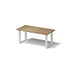 Bisley Fortis Table Regular, 1800 x 900 mm, gerade Kante, geölte Oberfläche, O-Gestell, Oberfläche: P natürlich / Gestellfarbe: 396 verkehrsweiß von Bisley