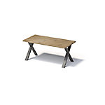 Bisley Fortis Table Regular, 1800 x 900 mm, gerade Kante, geölte Oberfläche, X-Gestell, Oberfläche: P natürlich / Gestellfarbe: 303 blankstahl von Bisley