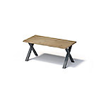 Bisley Fortis Table Regular, 1800 x 900 mm, gerade Kante, geölte Oberfläche, X-Gestell, Oberfläche: P natürlich / Gestellfarbe: 334 anthrazitgrau von Bisley