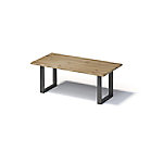 Bisley Fortis Table Regular, 2000 x 1000 mm, gerade Kante, geölte Oberfläche, O-Gestell, Oberfläche: P natürlich / Gestellfarbe: 303 blankstahl von Bisley
