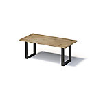 Bisley Fortis Table Regular, 2000 x 1000 mm, gerade Kante, geölte Oberfläche, O-Gestell, Oberfläche: P natürlich / Gestellfarbe: 333 schwarz von Bisley