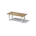 Bisley Fortis Table Regular, 2000 x 1000 mm, gerade Kante, geölte Oberfläche, O-Gestell, Oberfläche: P natürlich / Gestellfarbe: 396 verkehrsweiß von Bisley