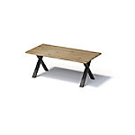 Bisley Fortis Table Regular, 2000 x 1000 mm, gerade Kante, geölte Oberfläche, X-Gestell, Oberfläche: P natürlich / Gestellfarbe: 333 schwarz von Bisley