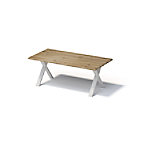 Bisley Fortis Table Regular, 2000 x 1000 mm, gerade Kante, geölte Oberfläche, X-Gestell, Oberfläche: P natürlich / Gestellfarbe: 396 verkehrsweiß von Bisley