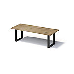 Bisley Fortis Table Regular, 2400 x 1000 mm, gerade Kante, geölte Oberfläche, O-Gestell, Oberfläche: P natürlich / Gestellfarbe: 333 schwarz von Bisley