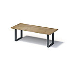 Bisley Fortis Table Regular, 2400 x 1000 mm, gerade Kante, geölte Oberfläche, O-Gestell, Oberfläche: P natürlich / Gestellfarbe: 334 anthrazitgrau von Bisley