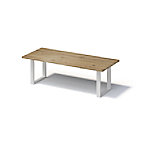 Bisley Fortis Table Regular, 2400 x 1000 mm, gerade Kante, geölte Oberfläche, O-Gestell, Oberfläche: P natürlich / Gestellfarbe: 396 verkehrsweiß von Bisley