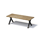 Bisley Fortis Table Regular, 2400 x 1000 mm, gerade Kante, geölte Oberfläche, X-Gestell, Oberfläche: P natürlich / Gestellfarbe: 333 schwarz von Bisley