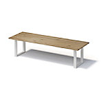 Bisley Fortis Table Regular, 3000 x 1000 mm, gerade Kante, geölte Oberfläche, O-Gestell, Oberfläche: P natürlich / Gestellfarbe: 396 verkehrsweiß von Bisley