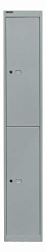 BISLEY Garderobenschrank Office, 1 Abteil, 2 Fächer, T 305 mm, Metall, 355 Silber, 30.5 x 30.5 x 180.2 cm von BISLEY