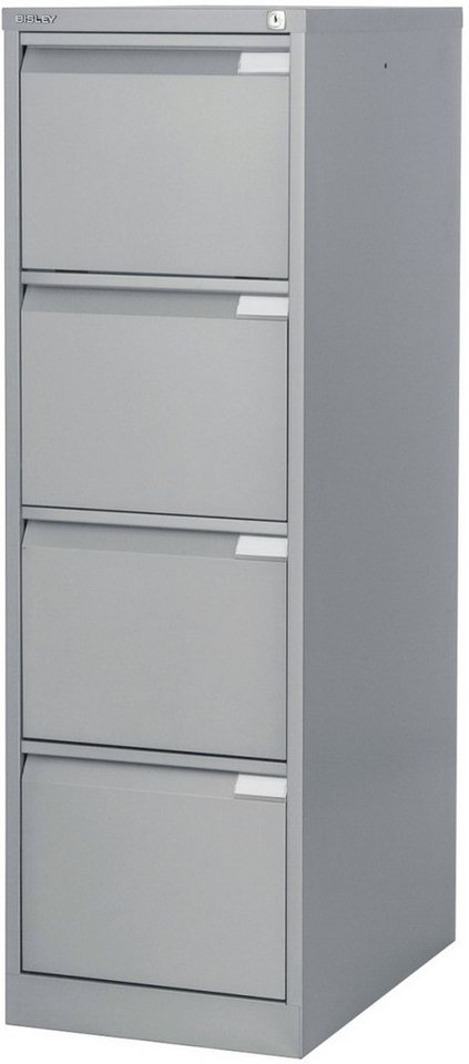 Bisley Hängeschuhschrank Hängeregistraturschrank 4 Schübe 1-bahnig l.grau von Bisley