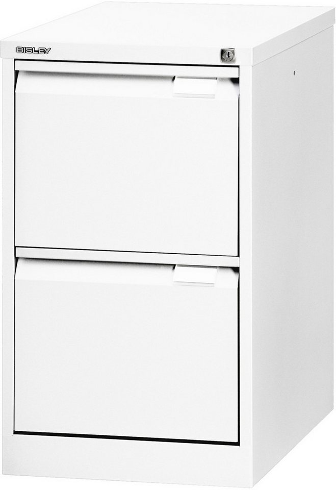 Bisley Hängeschuhschrank Hängeregistraturschrank 2 Schübe 1-bahnig verkehrsweiß. von Bisley