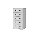 Bisley Hängeregistraturschrank ECO, doppelbahnig, DIN A4, 5 HR-Schubladen, Farbe lichtgrau, H 1596 x B 842 x T 620 von Bisley