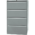 Bisley Hängeregistraturschrank Original 4 Schübe Silber 800 x 622 x 1.321 mm von Bisley