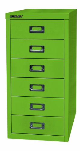 BISLEY MultiDrawer, 29er Serie, DIN A4, 6 Schubladen, Metall, 604 Grün, 38 x 27.9 x 59 cm von BISLEY