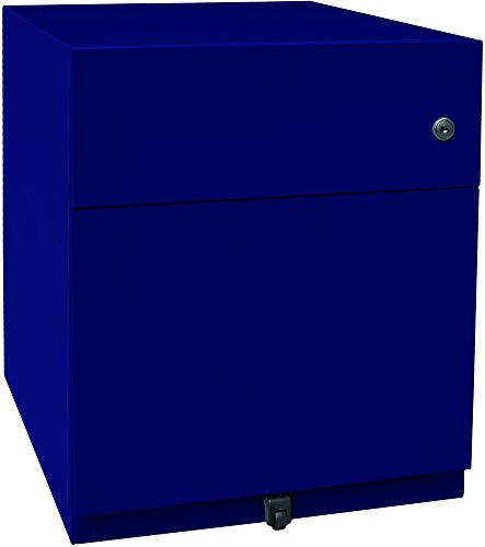 Bisley Rollcontainer Note mit Griffleiste, 1 Universalschublade, 1 HR-Schublade, Metall, 639 Oxfordblau, 56.5 x 42 x 49.5 cm von BISLEY