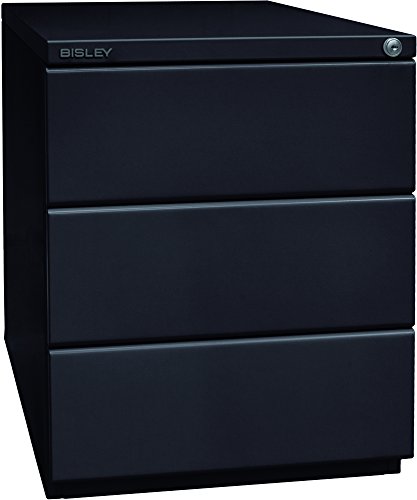 BISLEY Rollcontainer OBA mit 25 mm Top, 3 Universalschubladen, Metall, 633 Schwarz, 56.5 x 42 x 51.9 cm von BISLEY