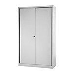 Bisley Schiebetürenschrank ECO, 4 Fachböden, 5 OH, Farbe lichtgrau, H 1980 x B 1200 x T 430 mm von Bisley