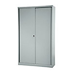 Bisley Schiebetürenschrank ECO, 4 Fachböden, 5 OH, Farbe silber, H 1980 x B 1200 x T 430 mm von Bisley