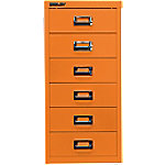 Bisley Schubladenschrank 6 Schübe Orange 279 x 380 x 590 mm von Bisley