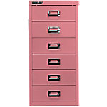 Bisley Schubladenschrank 6 Schübe Pink 279 x 380 x 590 mm von Bisley